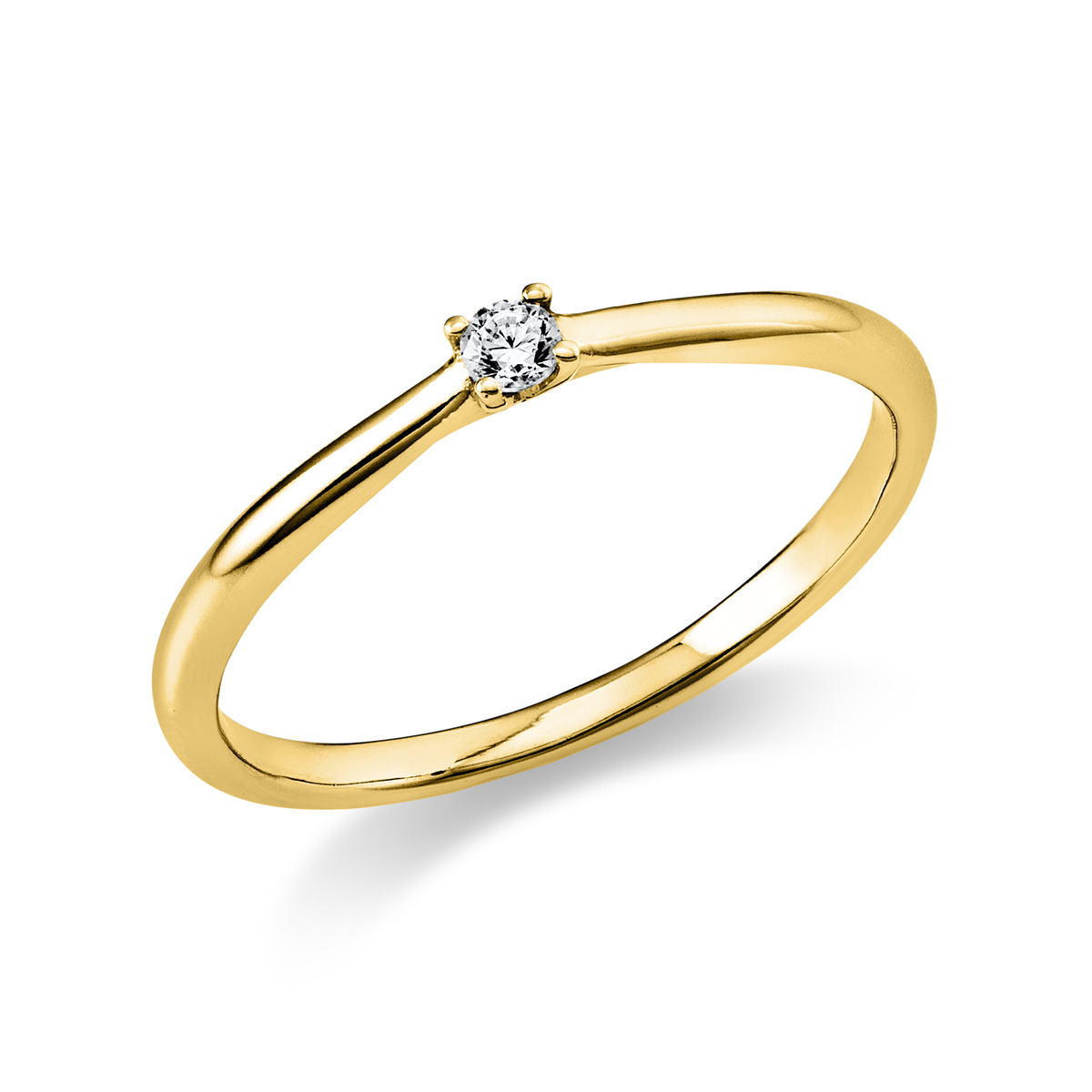diamond full cut solitaire ring in yellow gold
