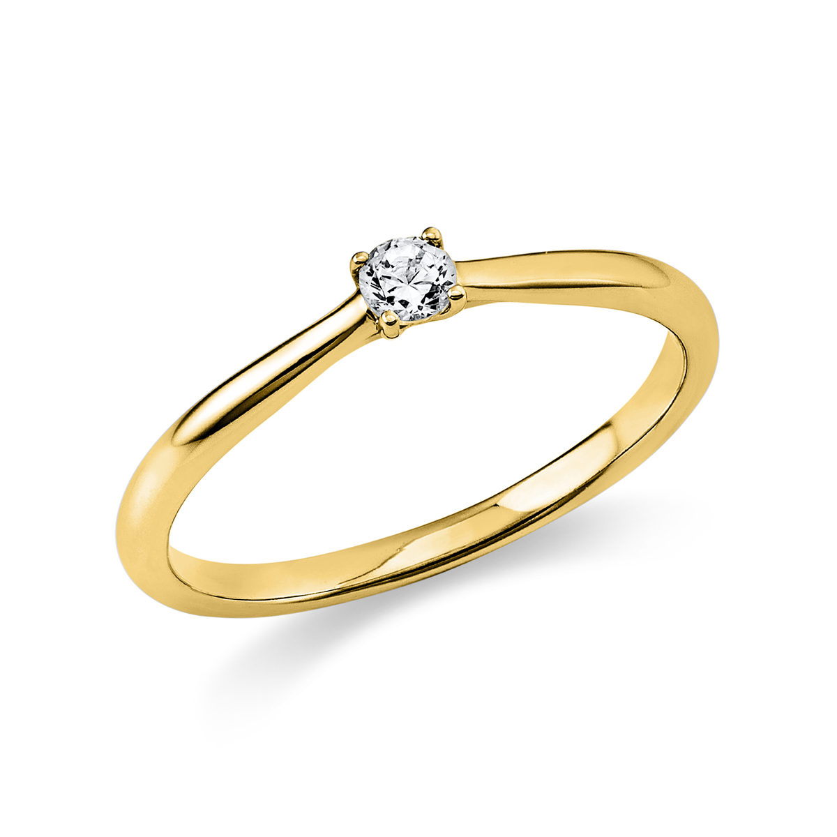 diamond full cut solitaire ring in yellow gold