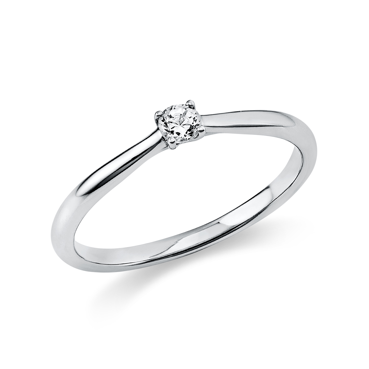 diamond full cut solitaire ring in white gold