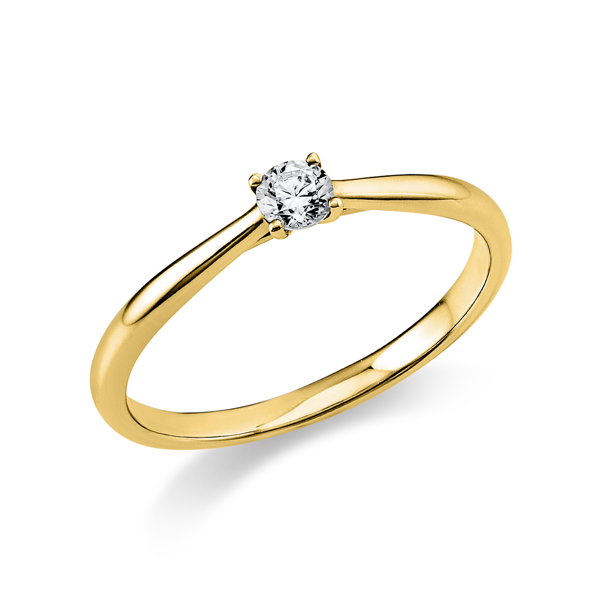 diamond full cut solitaire ring in yellow gold