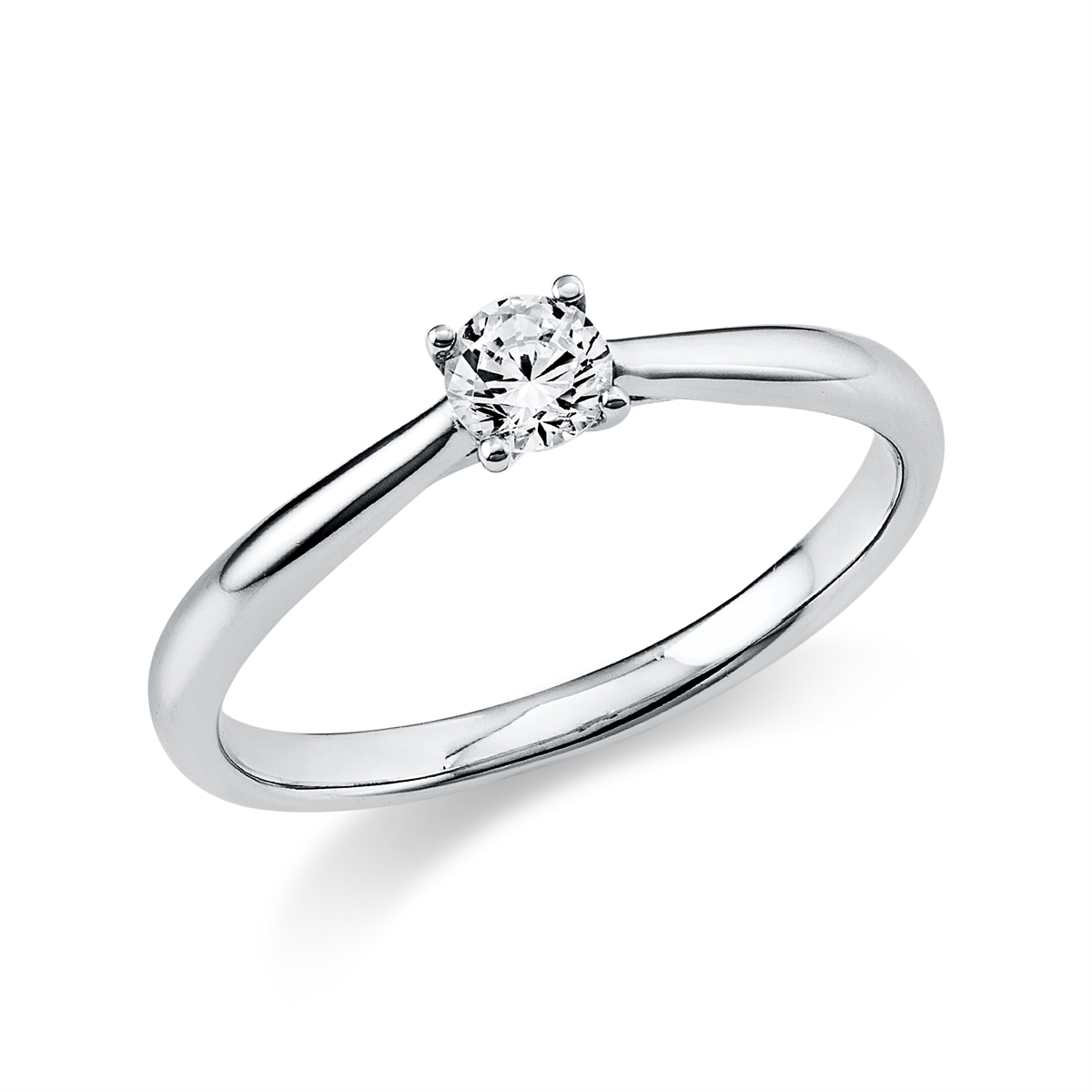 diamond full cut solitaire ring in white gold