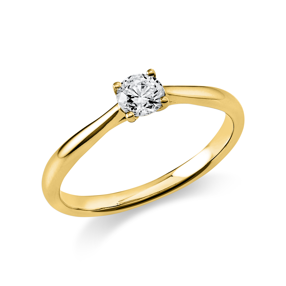diamond full cut solitaire ring in yellow gold