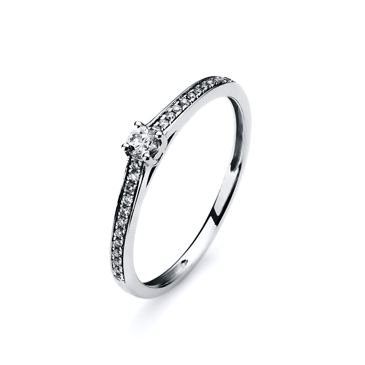 diamond full cut multi-stone ring in white gold