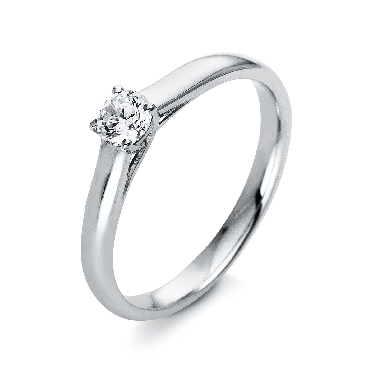 diamond full cut solitaire ring in white gold