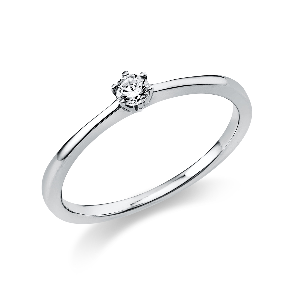 diamond full cut solitaire ring in white gold
