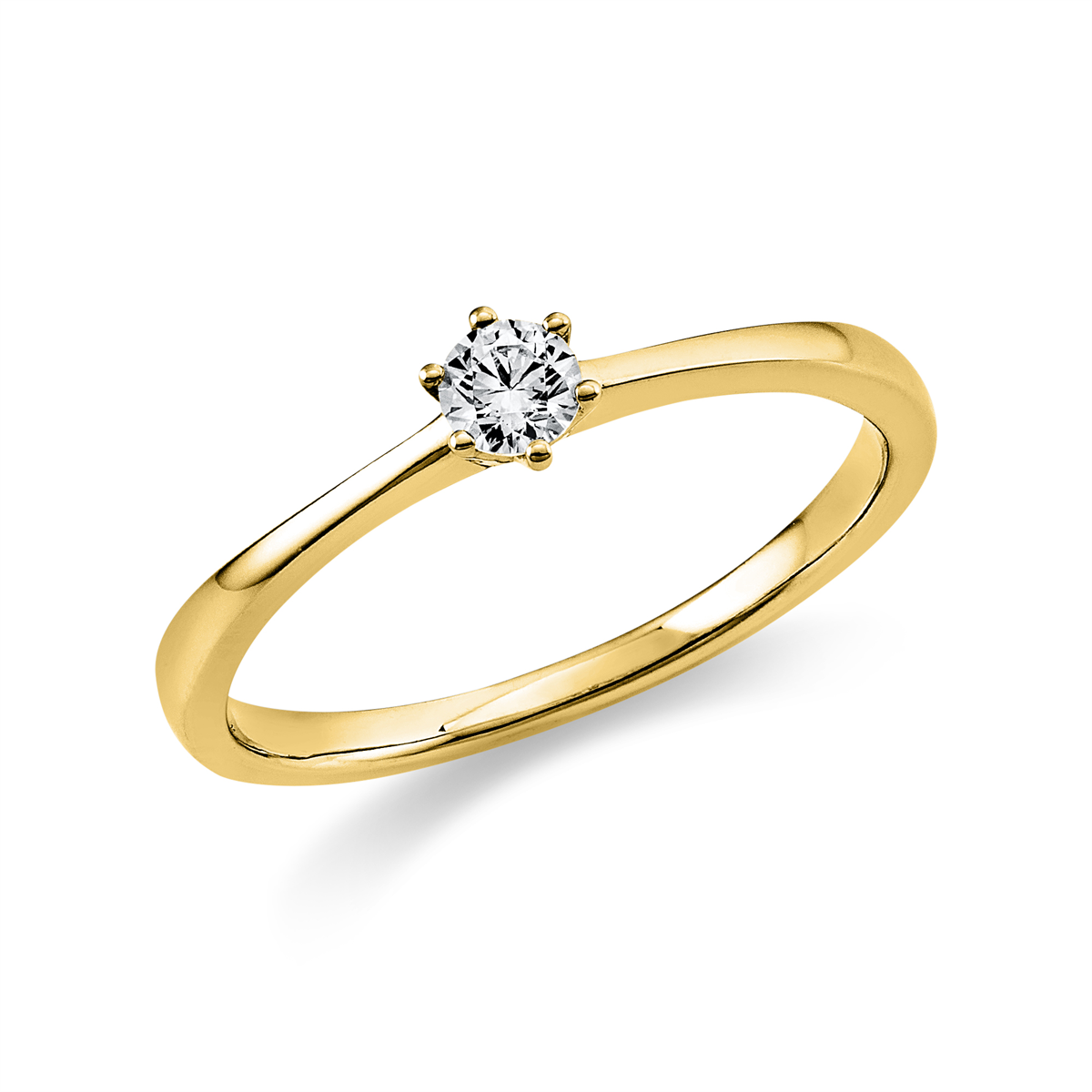 diamond full cut solitaire ring in yellow gold