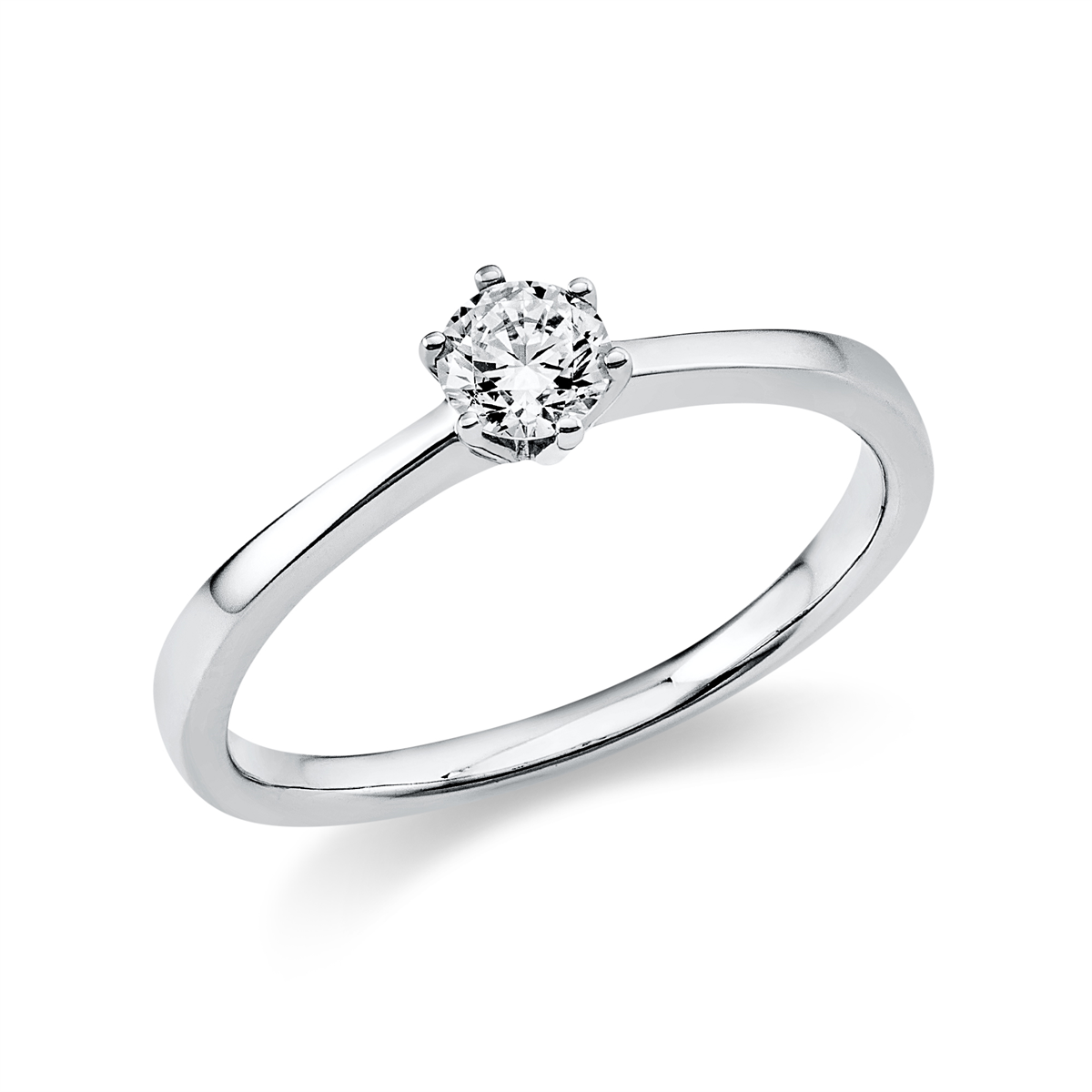 diamond full cut solitaire ring in white gold