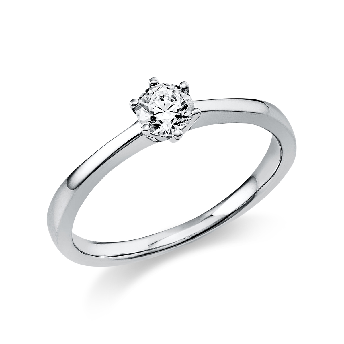 diamond full cut solitaire ring in white gold