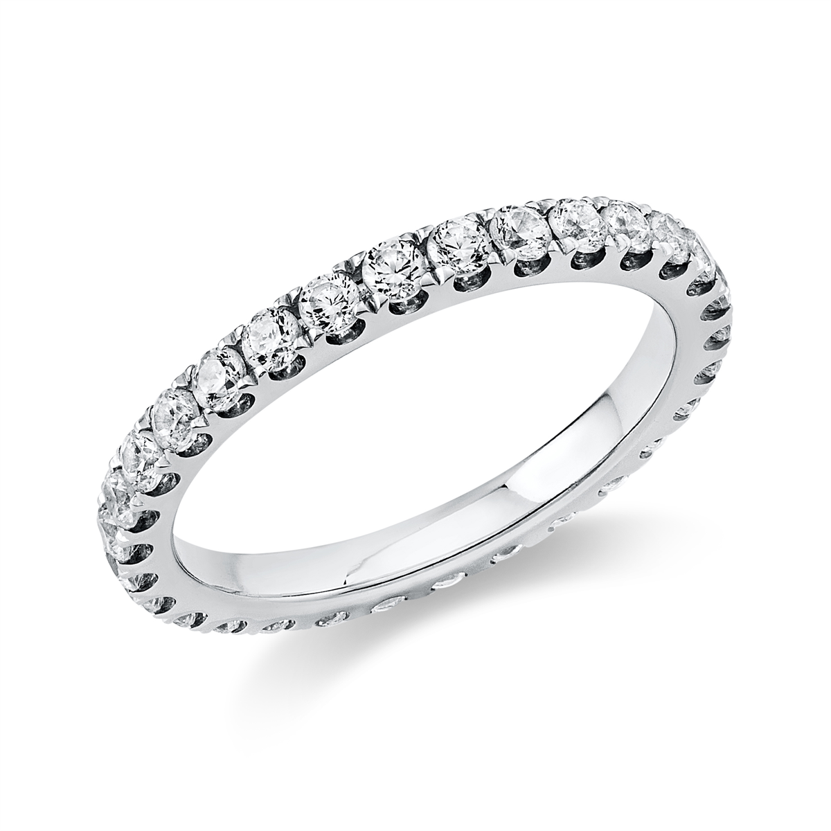 diamond full cut eternity full ring in white gold