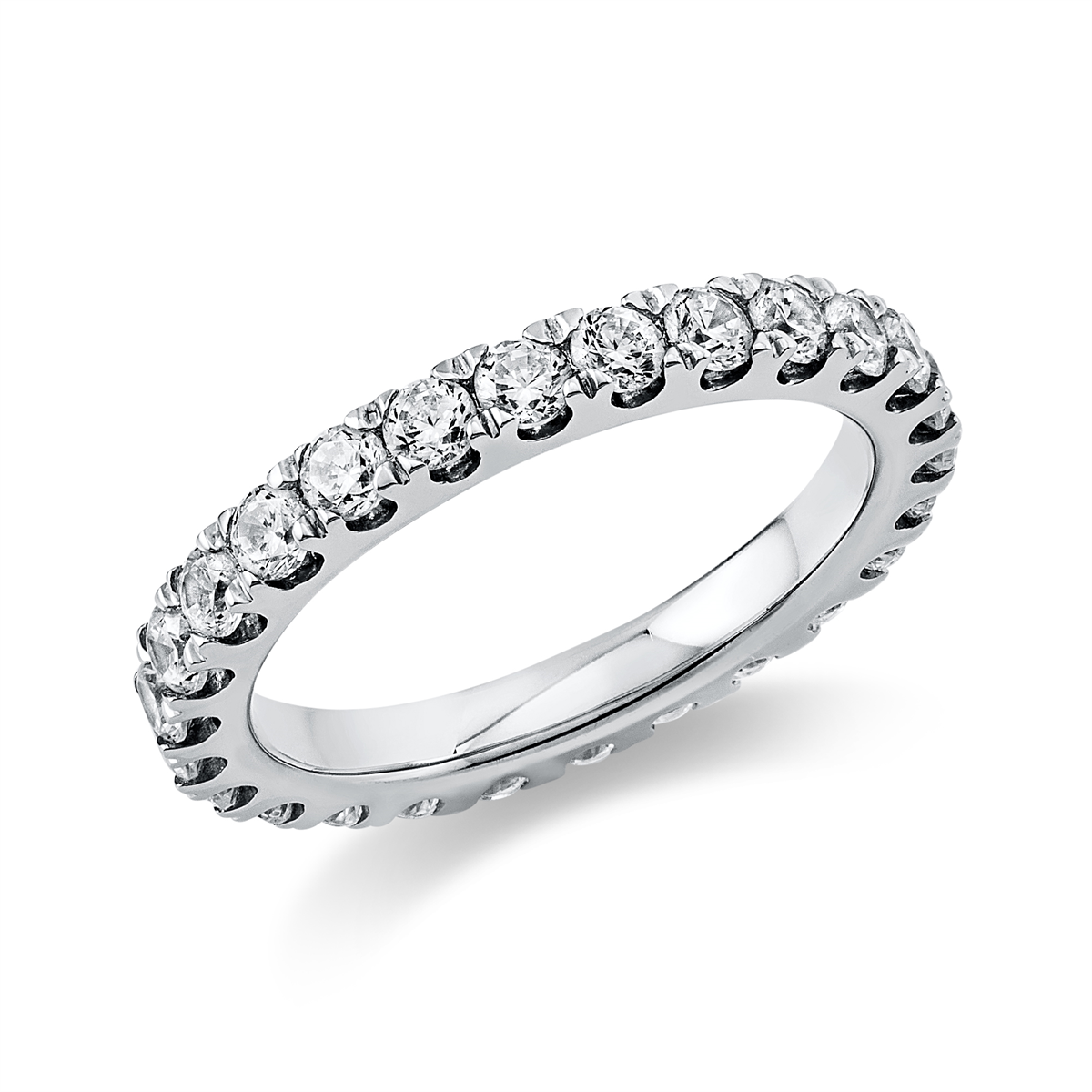 diamond full cut eternity full ring in white gold
