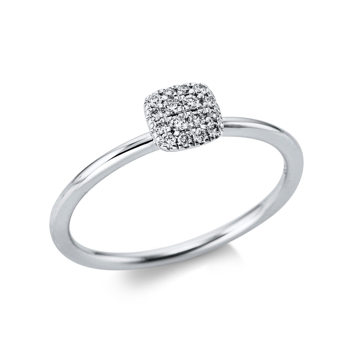 diamond full cut illusion classic ring in white gold