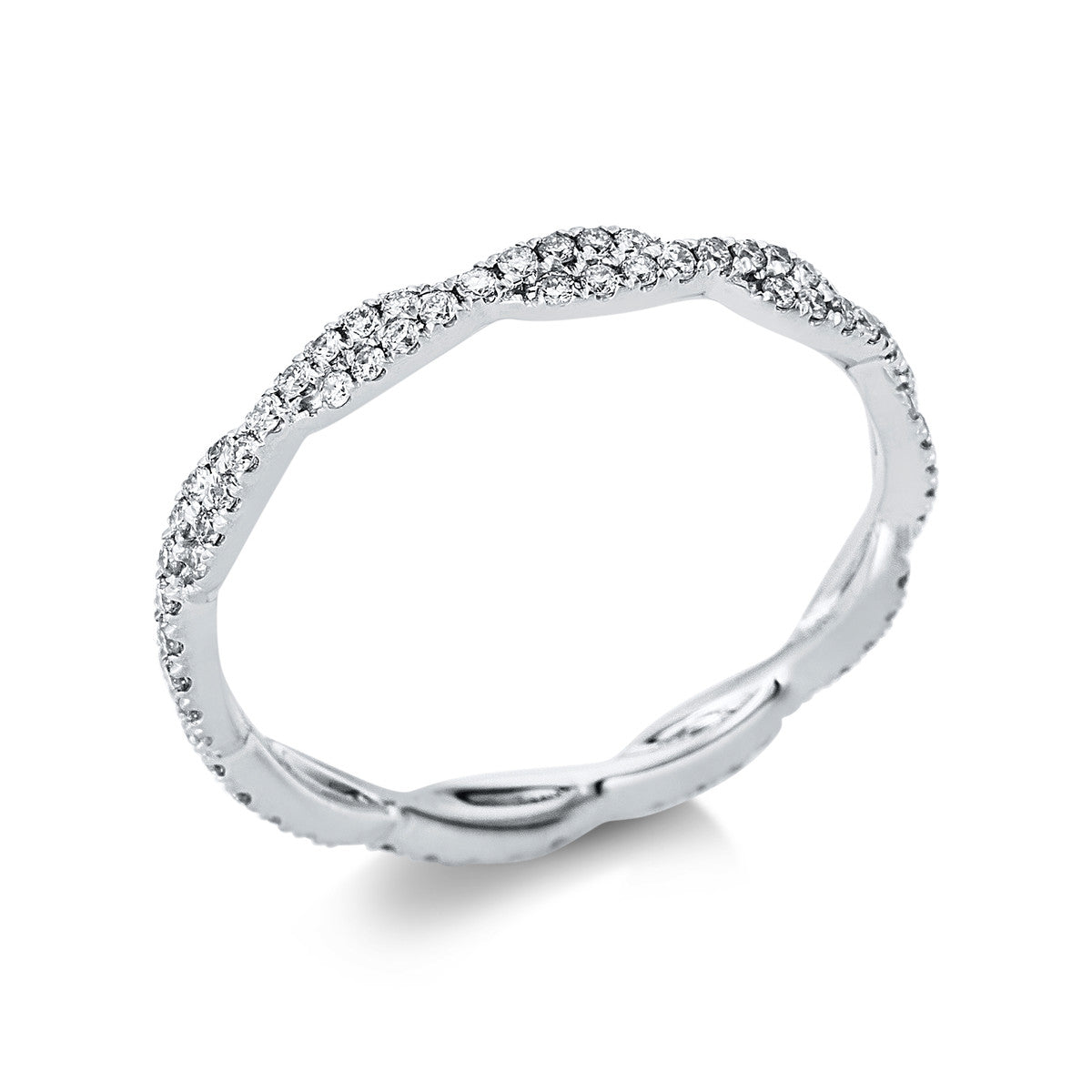 diamond full cut modern woman ring in white gold