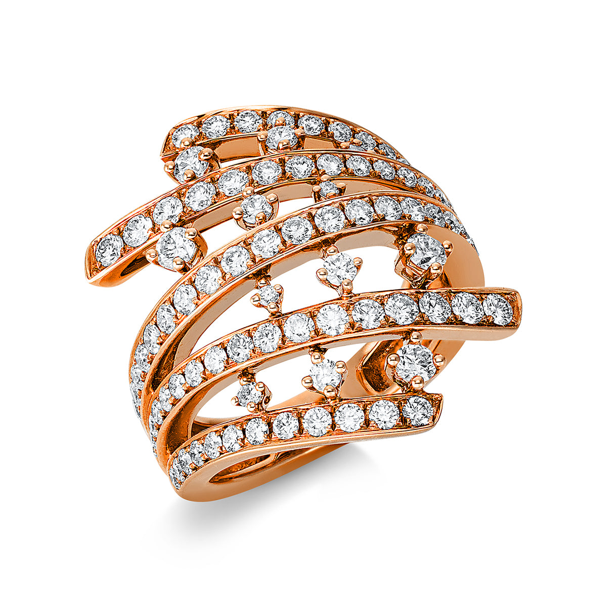 diamond full cut exclusive ring in red gold
