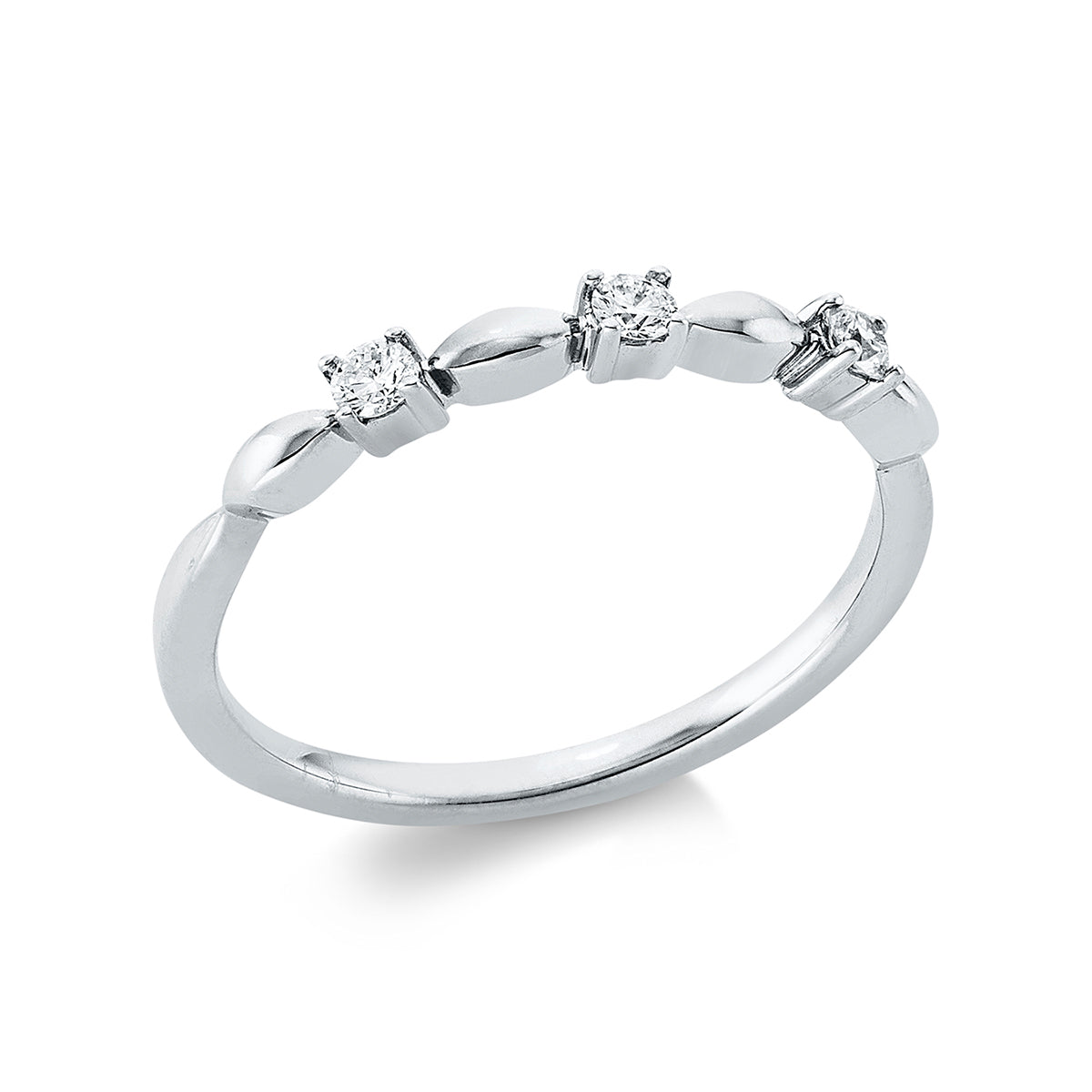 diamond full cut modern woman ring in white gold
