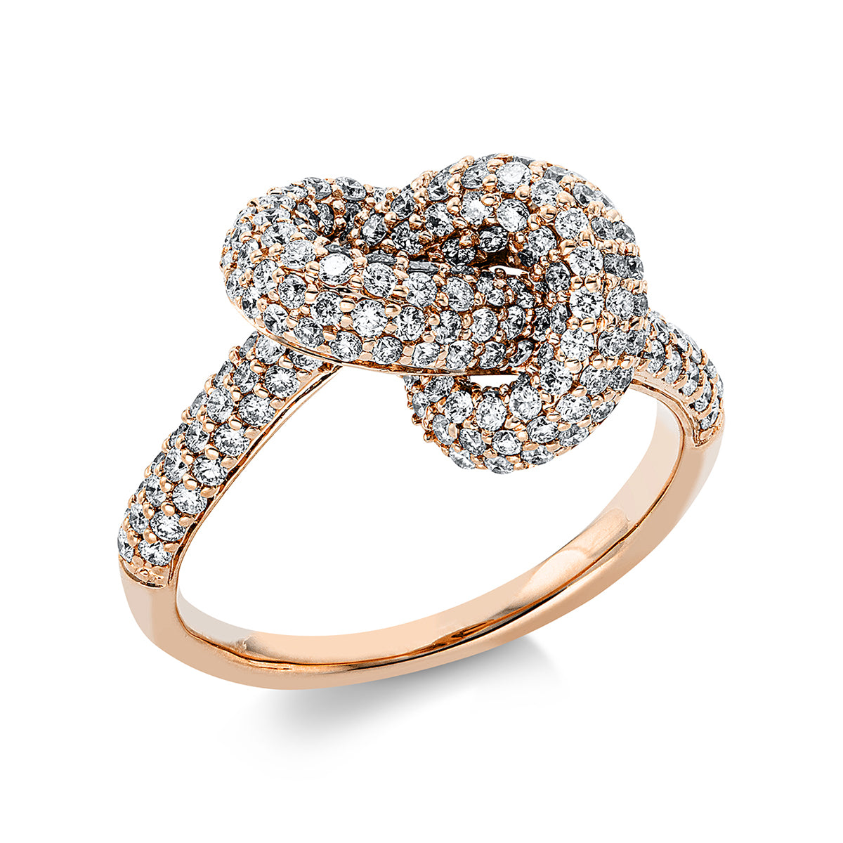 diamond full cut pavé ring in red gold