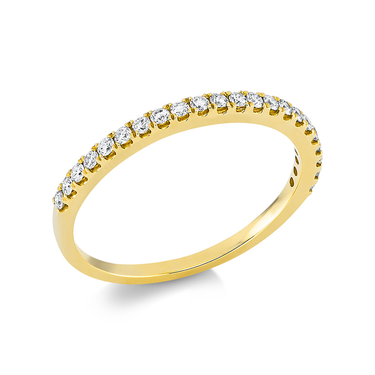 diamond full cut eternity half ring in yellow gold