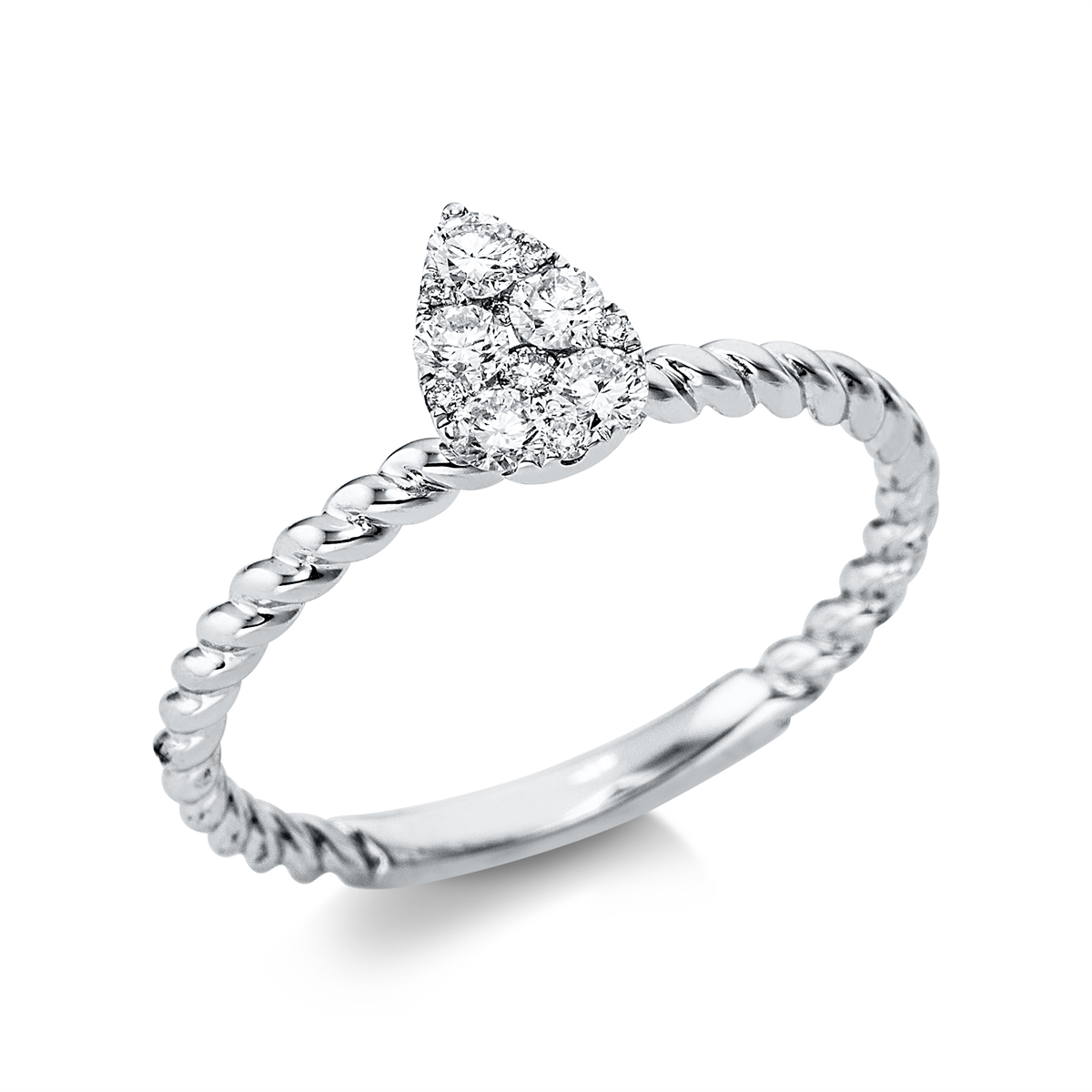diamond full cut illusion classic ring in white gold