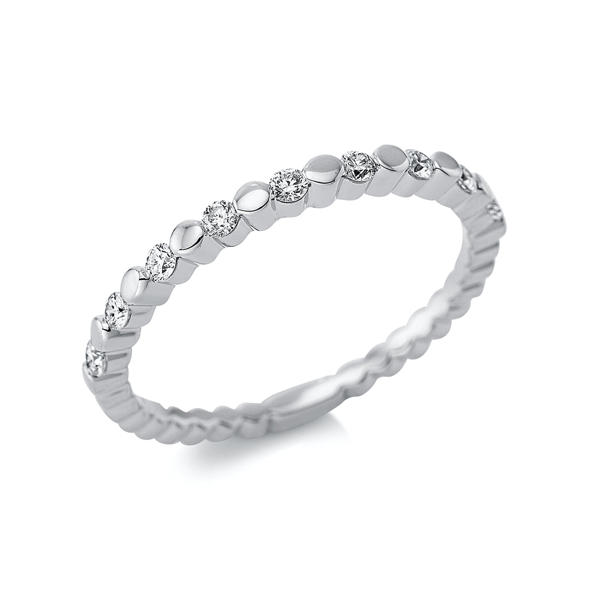 diamond full cut modern woman ring in white gold