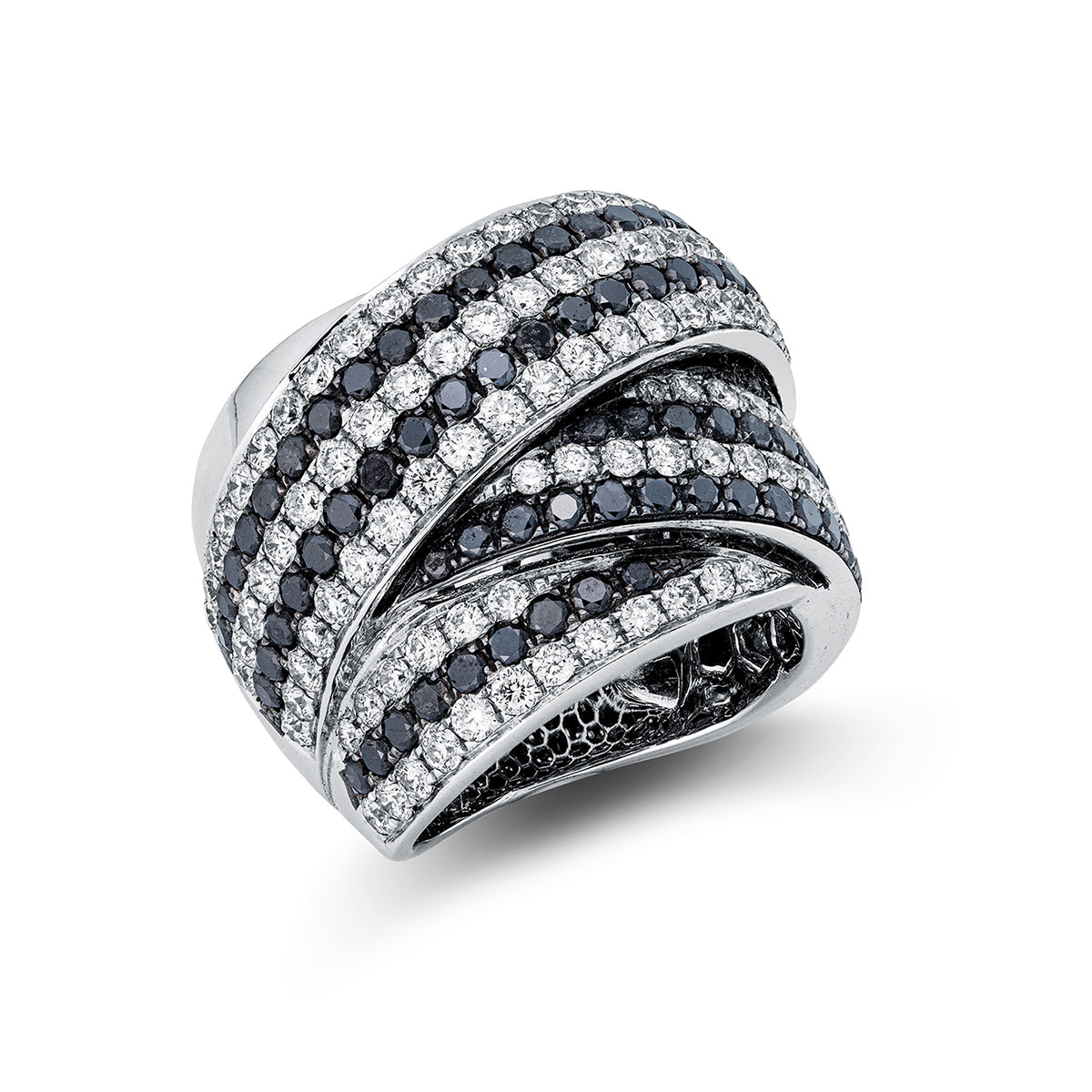 diamond full cut pavé ring in white gold