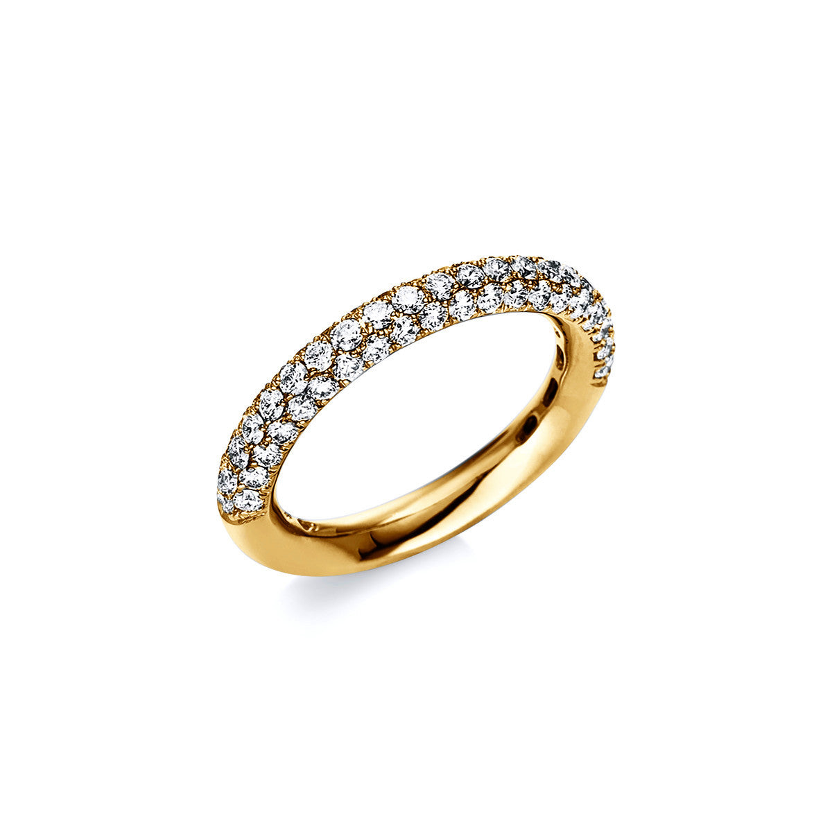 diamond full cut pavé ring in yellow gold