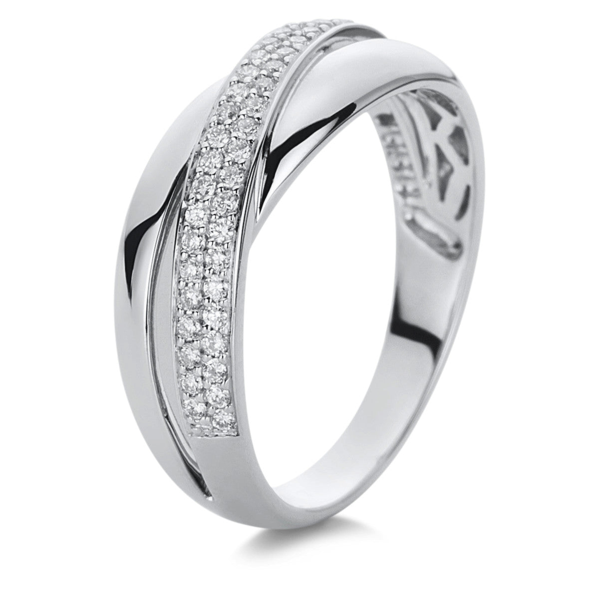diamond full cut pavé ring in white gold