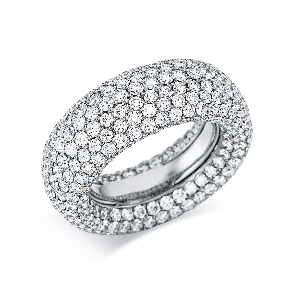diamond full cut pavé ring in white gold