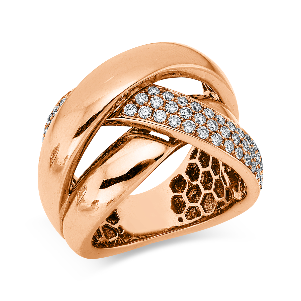 diamond full cut exclusive ring in red gold