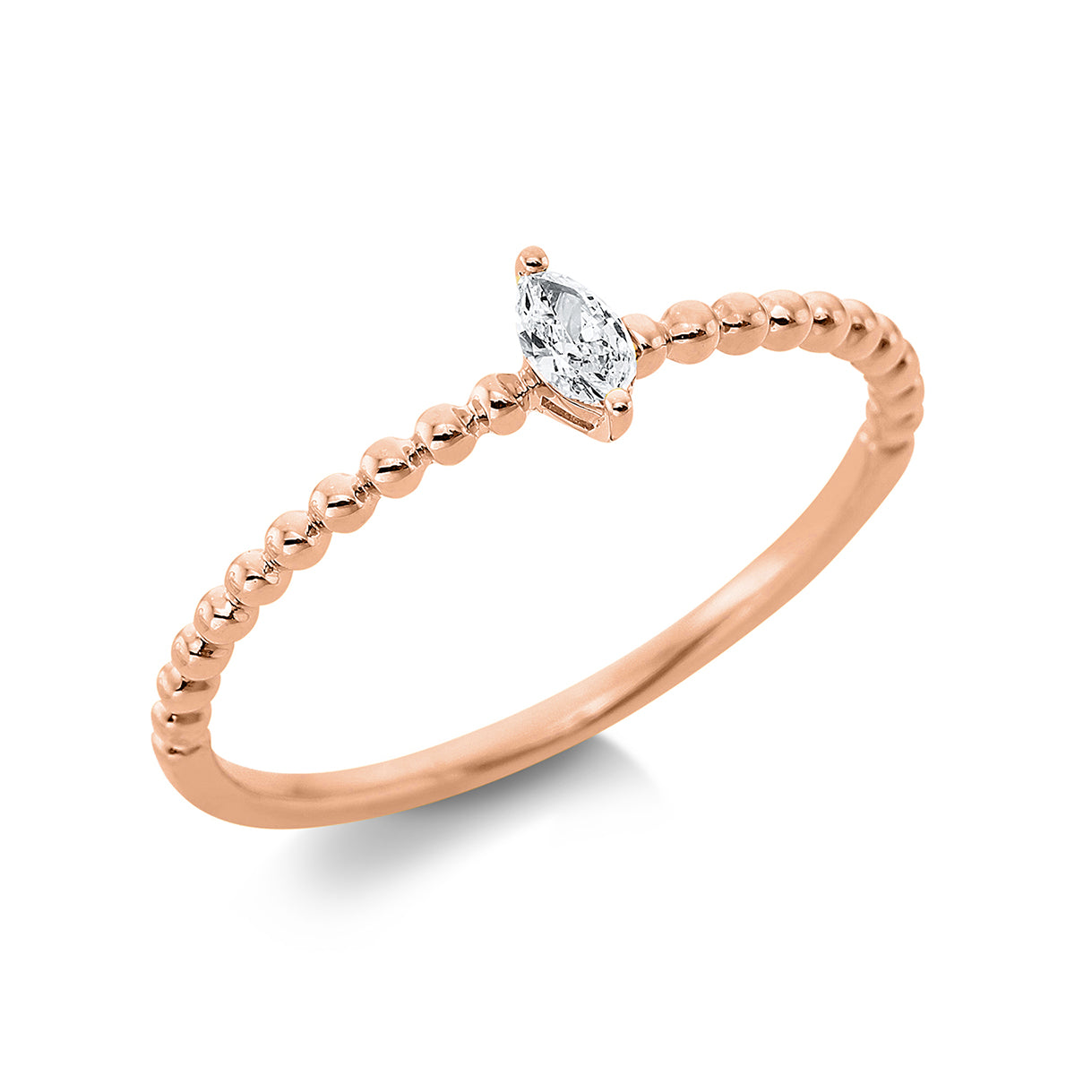 marquise solitaire ring in red gold