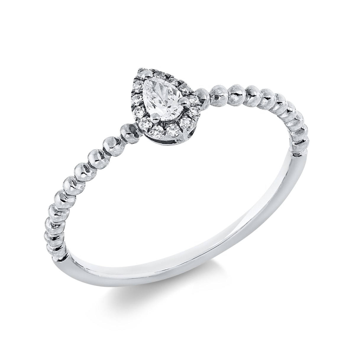 diamond single cut solitaire with accent stones ring in white gold