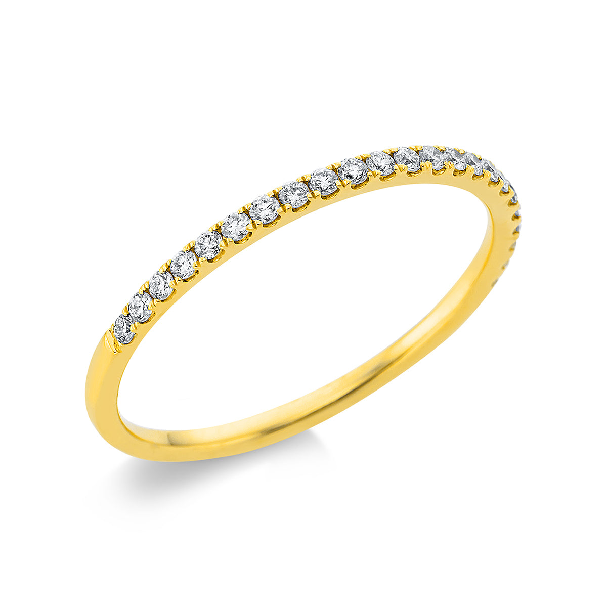 diamond full cut eternity half ring in yellow gold