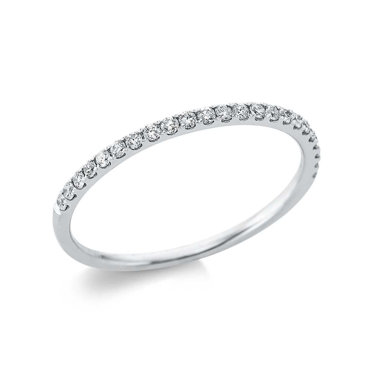diamond full cut eternity half ring in white gold