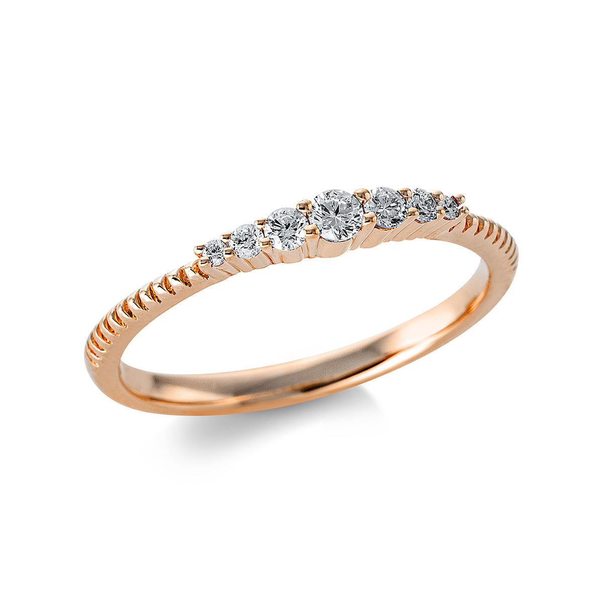 diamond full cut modern woman ring in red gold