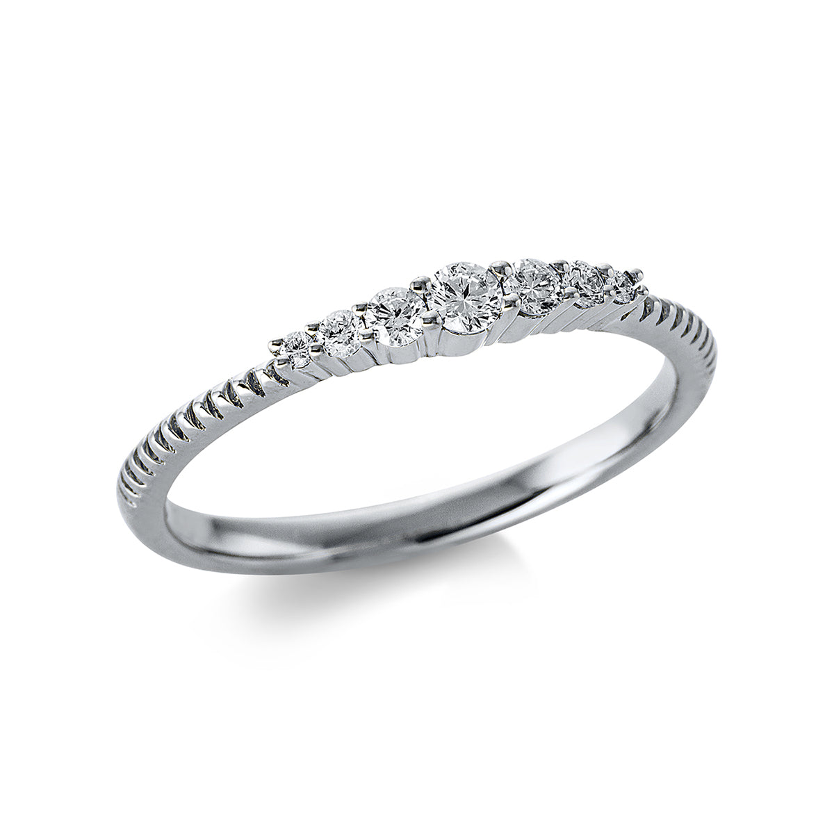 diamond full cut modern woman ring in white gold
