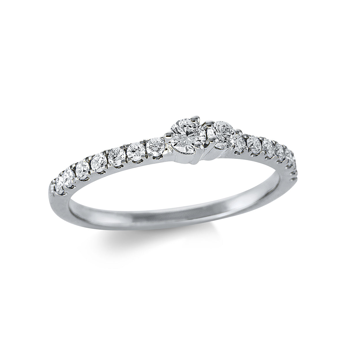 diamond full cut modern woman ring in white gold