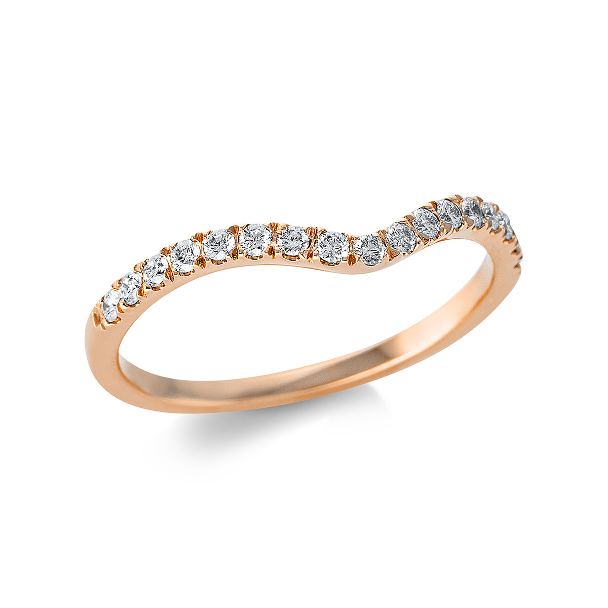diamond full cut modern woman ring in red gold