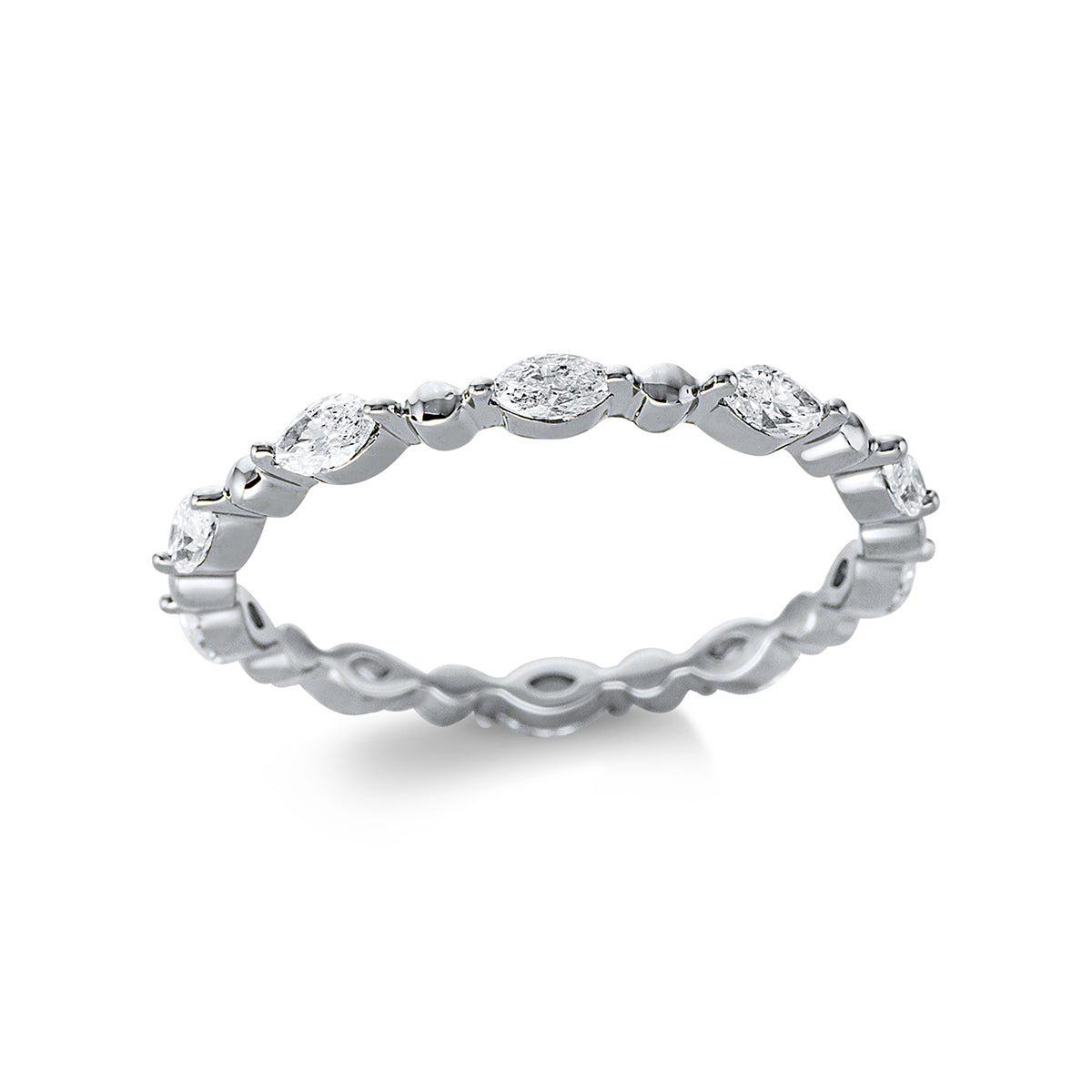 marquise modern woman ring in white gold