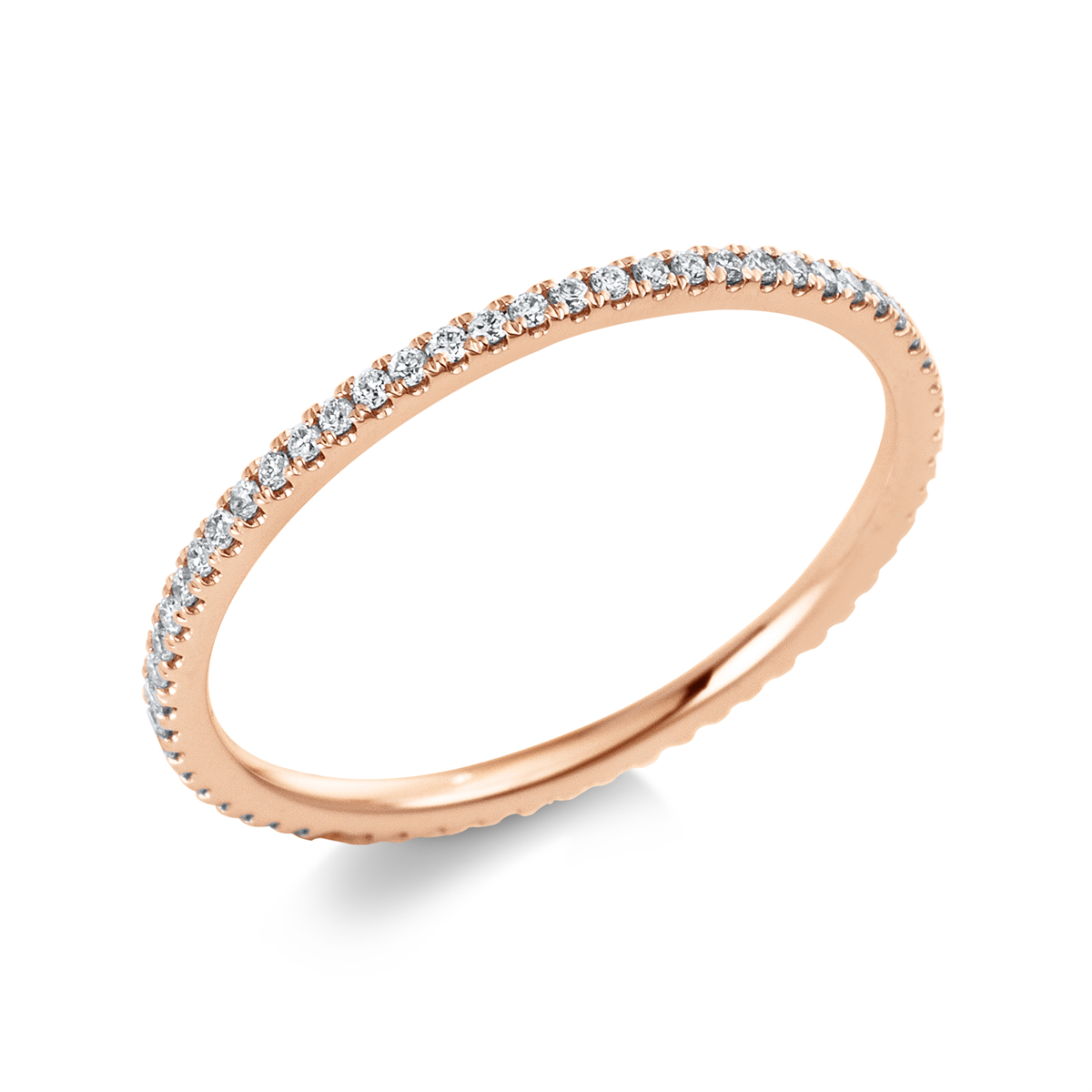 diamond full cut eternity full ring in red gold