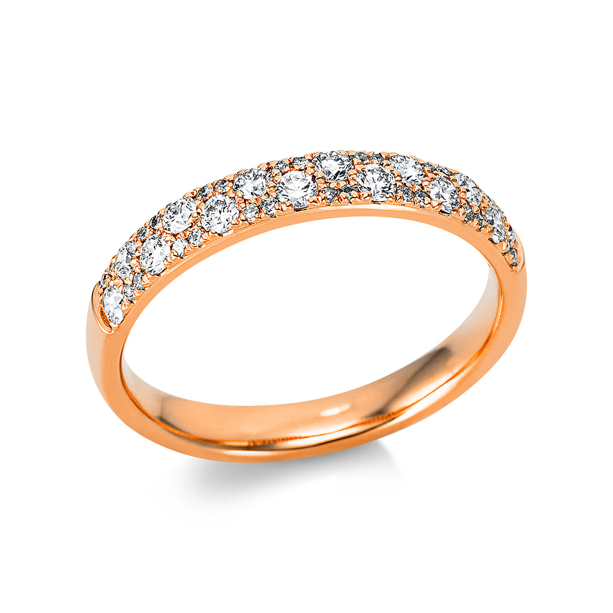 diamond full cut modern woman ring in red gold