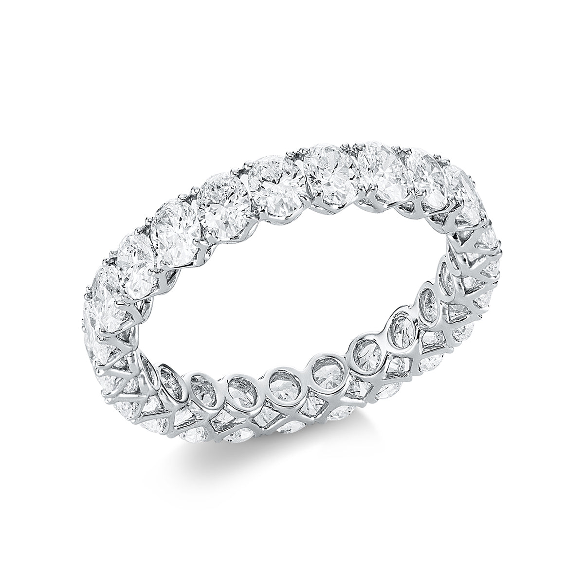 oval eternity full ring in white gold