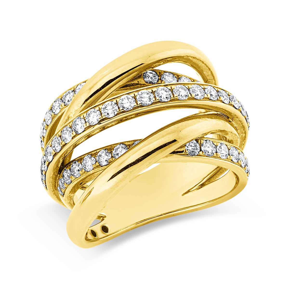 diamond full cut exclusive ring in yellow gold