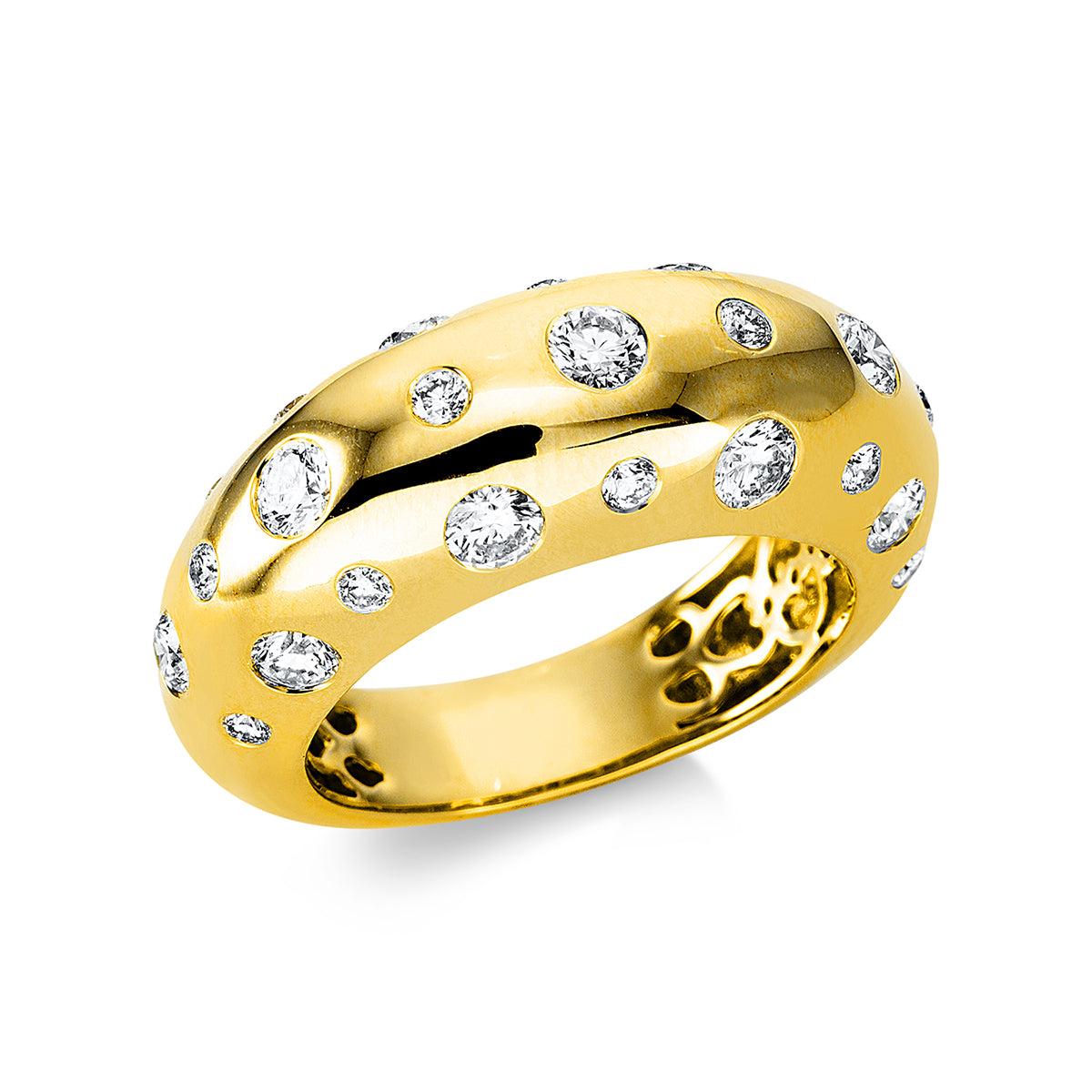 diamond full cut multi-stone ring in yellow gold