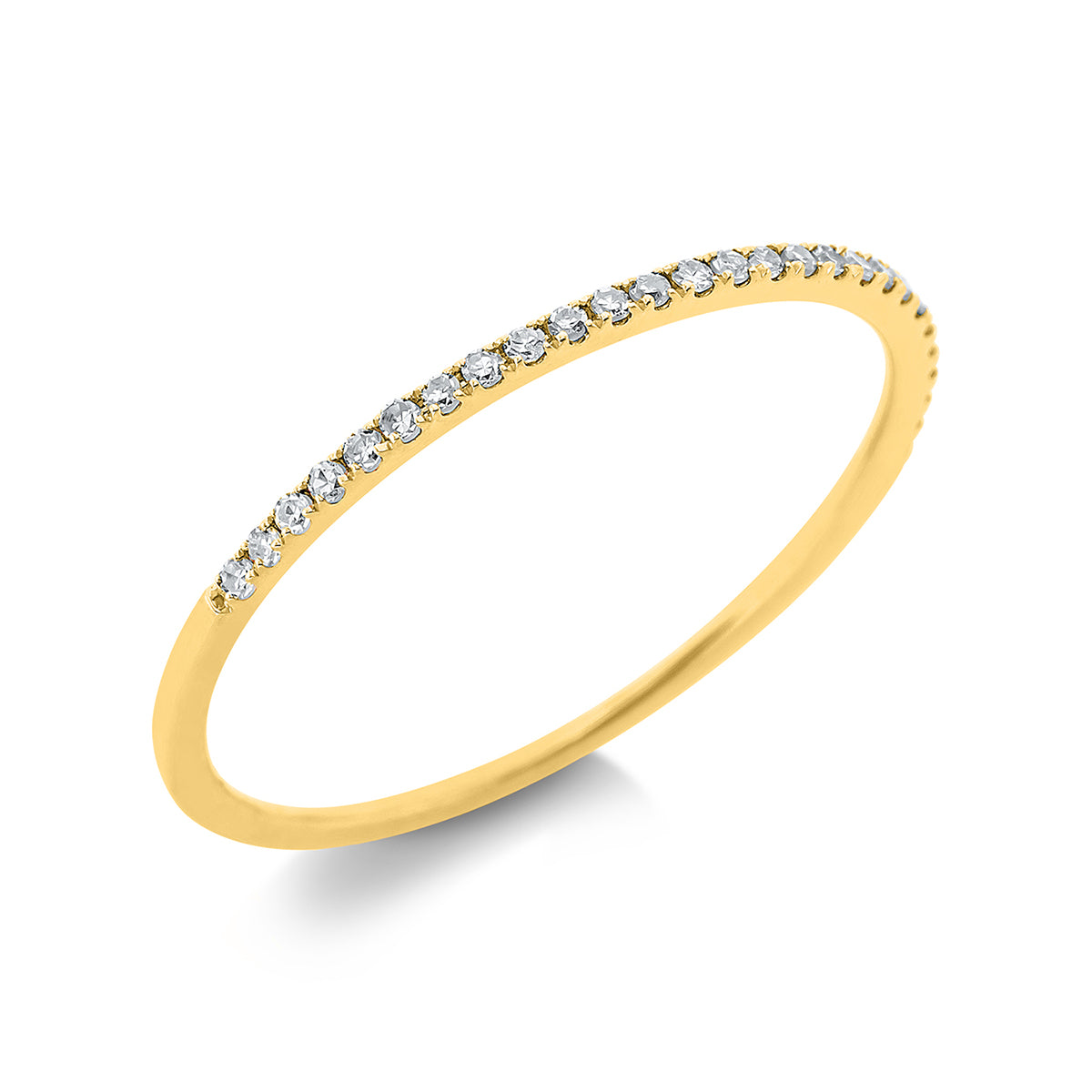 diamond full cut eternity half ring in yellow gold