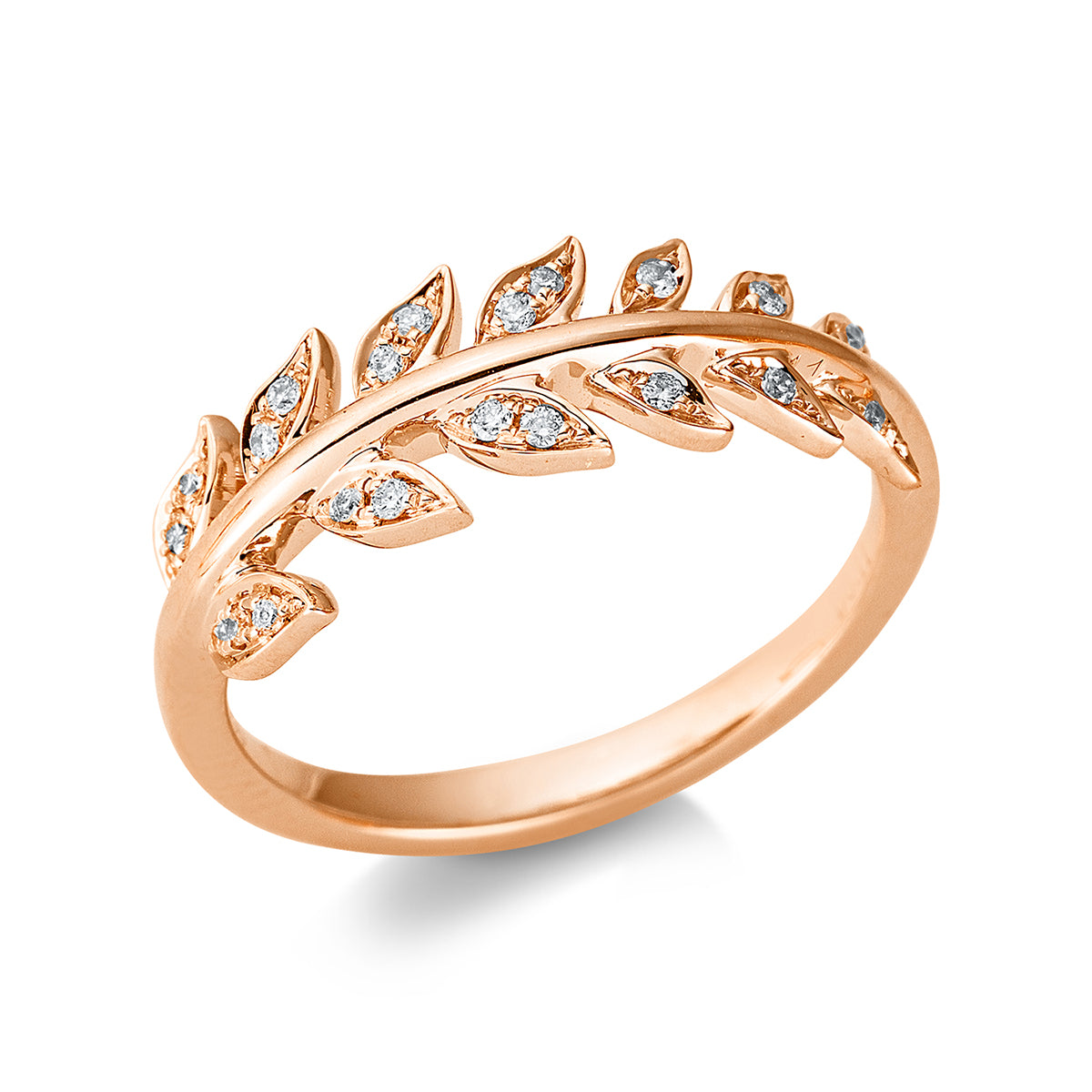 diamond full cut modern woman ring in red gold