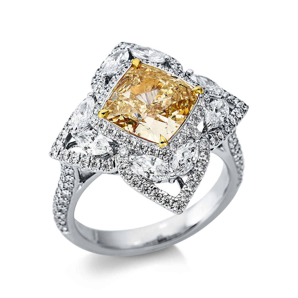 Ring met gekleurde diamanten - 1BV27