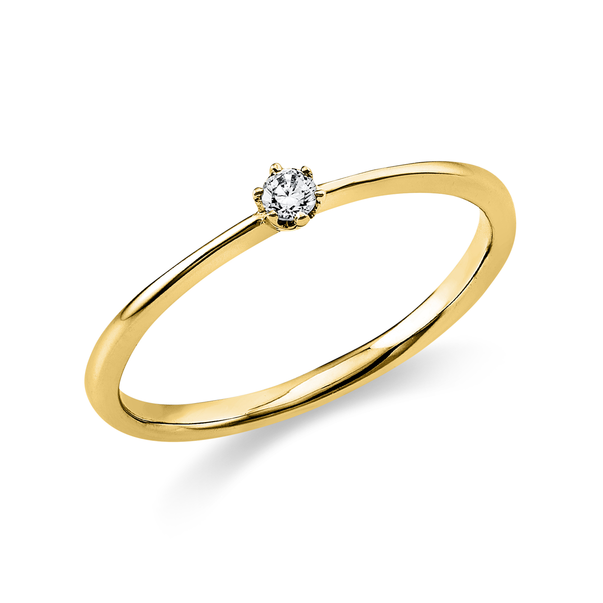 diamond full cut solitaire ring in yellow gold