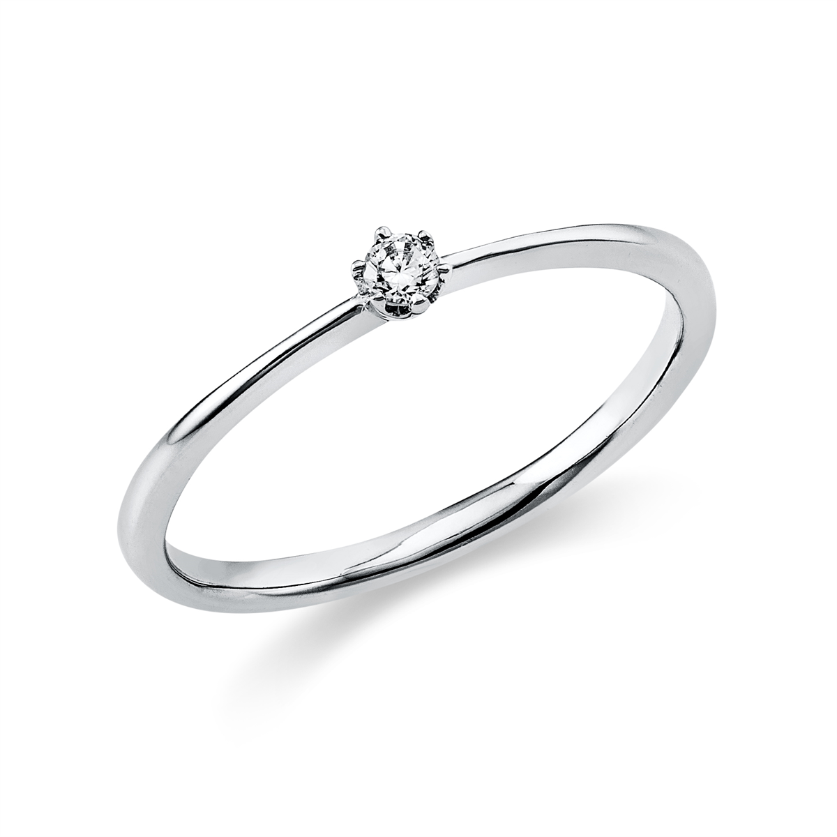 diamond full cut solitaire ring in white gold