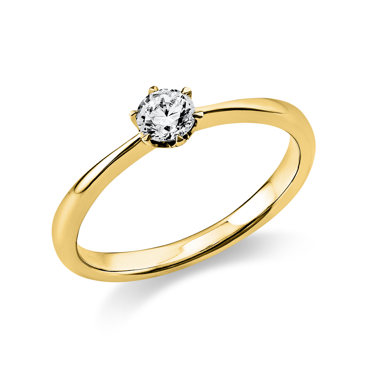 diamond full cut solitaire ring in yellow gold