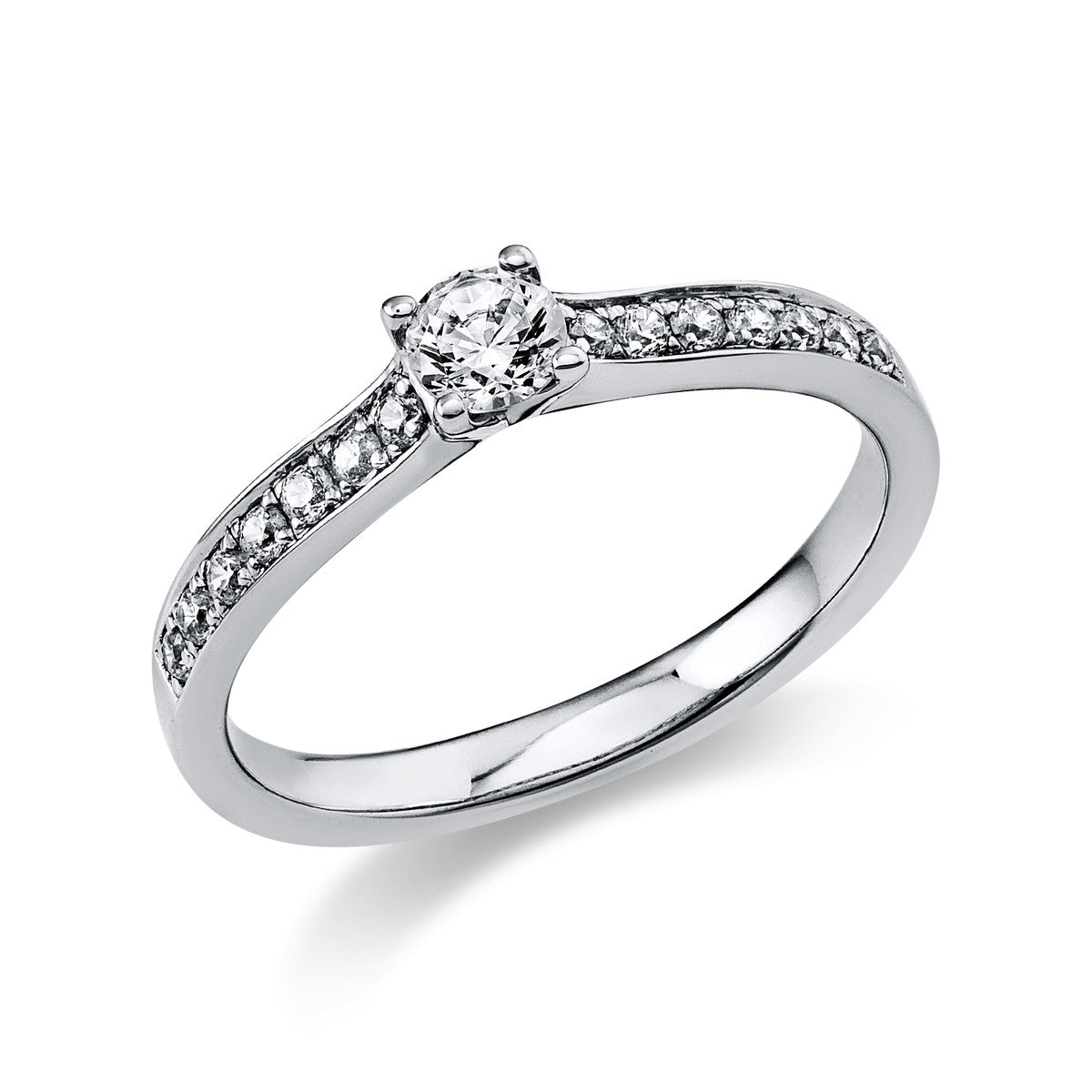 diamond full cut multi-stone ring in white gold