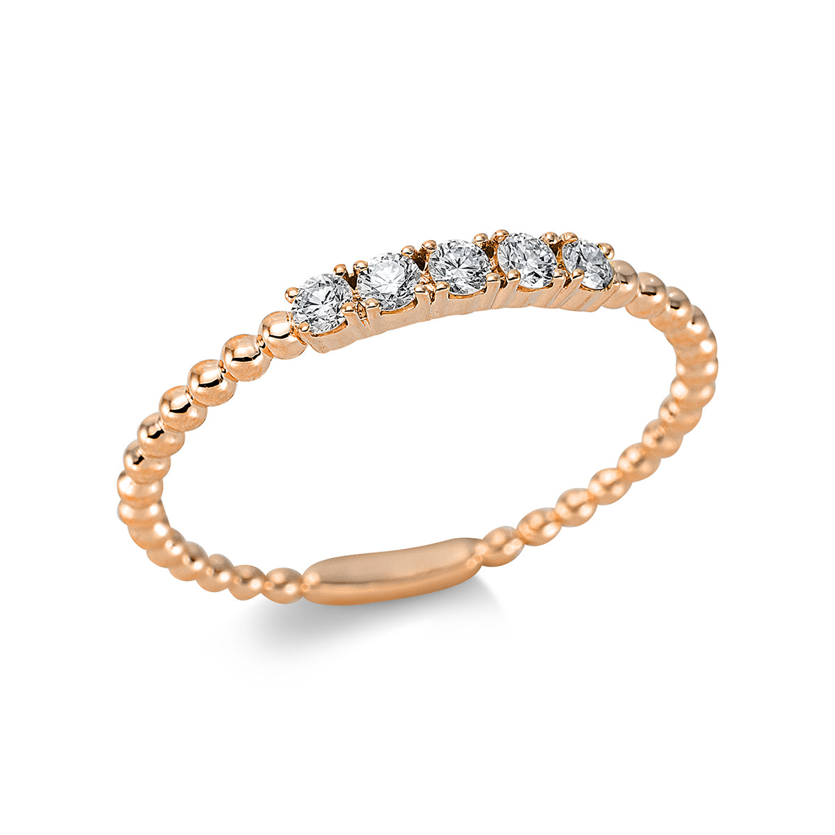 diamond full cut modern woman ring in red gold