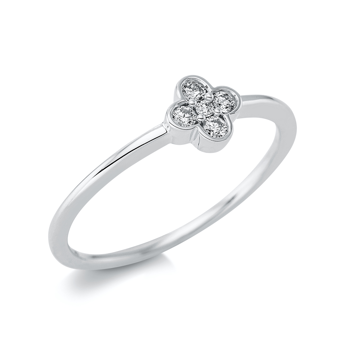 diamond full cut modern woman ring in white gold